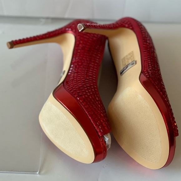 Lauren Lorraine Women's Red Platform Heels Rhinestone Prom Dress Heels, Sz 8.5M - Picture 14 of 14